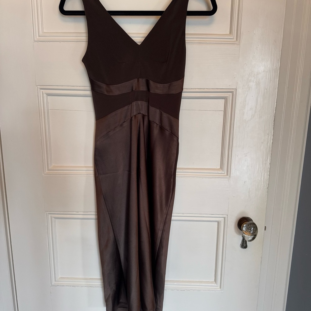 Anna Molinari brown silk satin dress - Picture 4 of 4